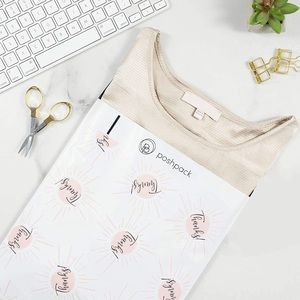 PoshPack Pink Sunburst Thank You Poly Mailers
